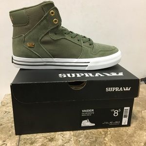 NWB Supra Vaider Sneaker shoe olive hi top boot